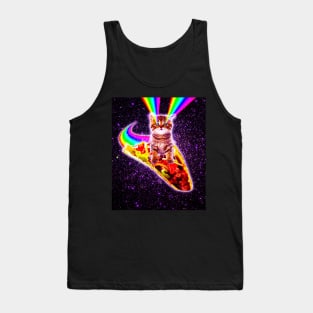 Rainbow Laser Eyes Galaxy Cat Riding Taco Tank Top